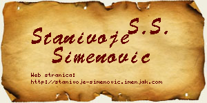 Stanivoje Simenović vizit kartica